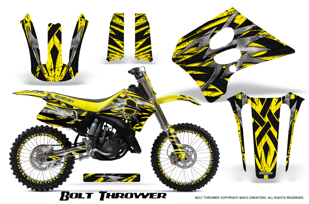 Suzuki RM125-250 93-95 Graphics Kit Bolt Thrower Yellow NP Rims